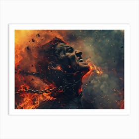 Devil In Chains Art Print