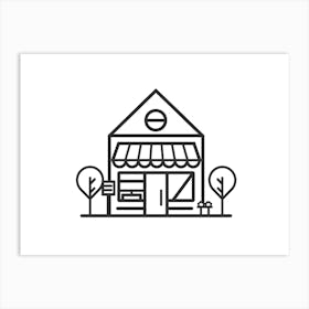 Business Store Line Icon Vector Illustration 1 Art Print