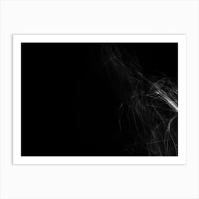 Glowing Abstract Curved Black And White Lines 8 Art Print