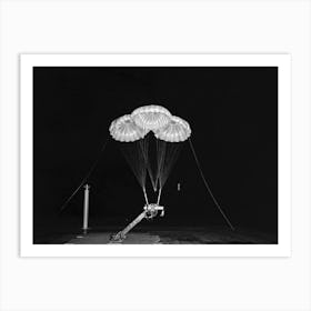 Black And White Negative Photograph Of Apollo 3 Parachute Cluster Art Print