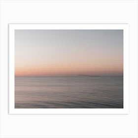 Orange Sunset Over The Sea In Sicily In Italy Art Print