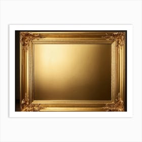 Bright Gold Metallic Border Featuring A Smooth Texture Elegantly Framing The Edge Of A Decadent A Art Print