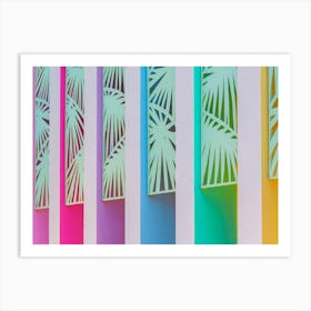Colorful Rainbow Wall At The Saguaro Hotel In Palm Springs Art Print