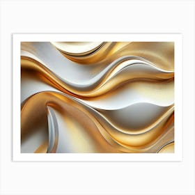 3d Artwork with Golden Colors Art Print