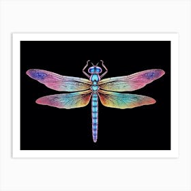 Neon Dragonfly Art Print