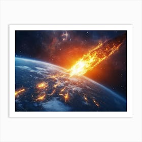 Asteroid Impact Art Print