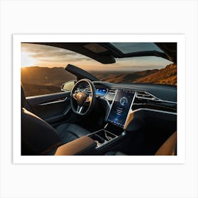 Interior Of Tesla Model S 2 Art Print