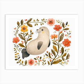 Little Floral Elephant Seal 3 Art Print