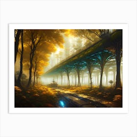 Bridge In The Forest Art Print