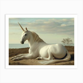 White Unicorn Art Print