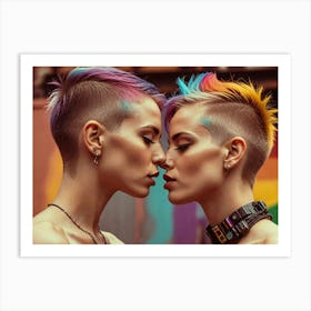 Lesbian Couple At The Maspalomas Summer Pride 2024 Two Women Kissing Art Print