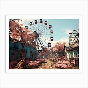 Town With A Ferris Wheel Art Print