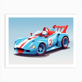 Cartoon Racing Car Art Print