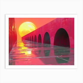 Red Bridge Art Print