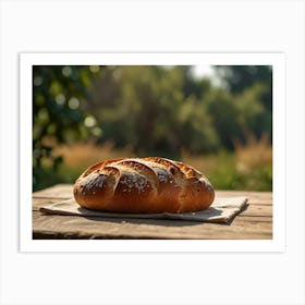 Bread On A Wooden Table 1 Art Print