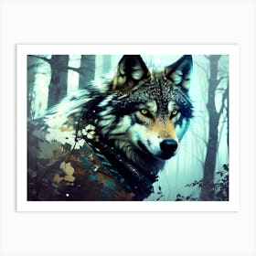 Wolf In The Woods 30 Art Print