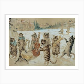 Carol Singing Cats Louis Wain Art Print