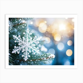 Abstract Decoration Of A Snowflake Structure Dominated By A Sparkling Excessively Blinding Whitenes (4) Art Print