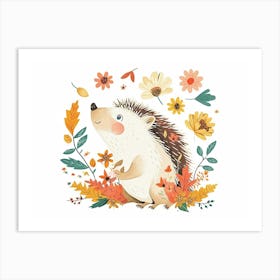 Little Floral Hedgehog 2 Art Print
