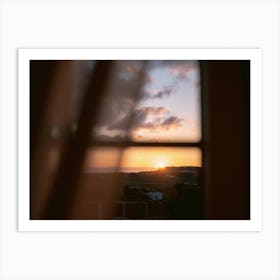 Window View Sunset Ericeira Art Print