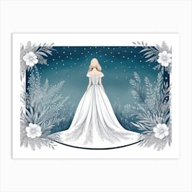 Girl In A Wedding Dress Art Print
