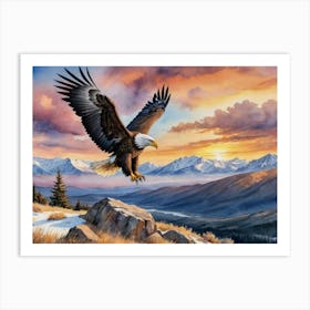 Majestic Vigil: The Bald Eagle Bald Eagle Art Print