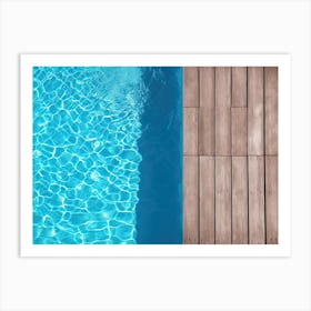 Swimming Pool Wood Board Art Print