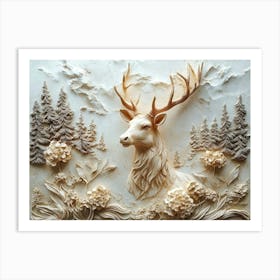 Deer In The Woods Art Print