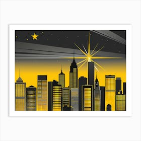 City Skyline 9 vector art Art Print