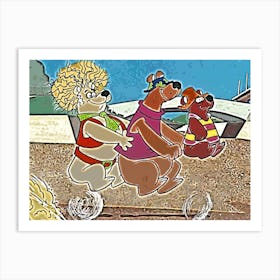 Help Its The Hair Bear Bunch Classic Cartoon Art Print