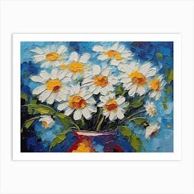 Daisies In A Vase - Ai Art Print