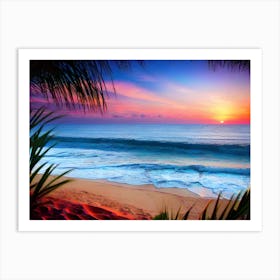 Sunset On The Beach 627 Art Print