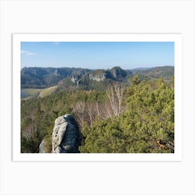 Trees and rocks in Saxon Switzerland Art Print