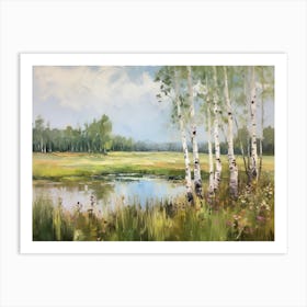 Birch Trees In The Meadow Art Print