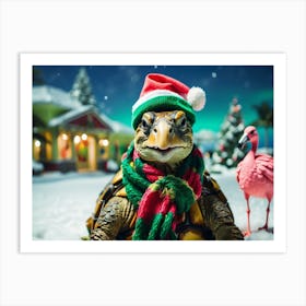 Christmas Tortoise Art Print