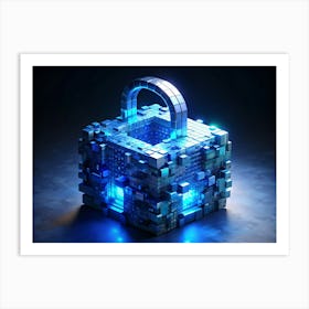 Abstract Digital Padlock Art Print