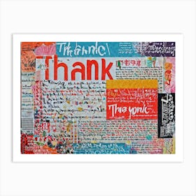 A Multilingual Greeting Card Featuring The Word Thank You In Diverse Scripts Including Chinese Ge Art Print