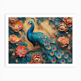 Peacock Painting 19 Art Print