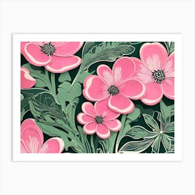 Pink Flowers Art Print