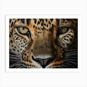 African Leopard Close Up Realism 4 Art Print