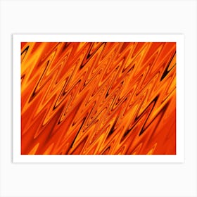 Abstract Orange Waves Pattern Art Print