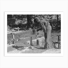 Untitled Photo, Possibly Related To Painting Grave Marker In Cemetery, All Saints Day In New Roads, Louisiana By Art Print