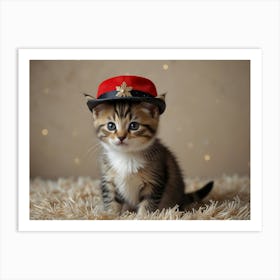 Kitten In A Hat Art Print