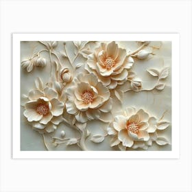 Beautiful Flower 3d 1 Art Print