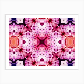 Pattern And Texture Red Flower Watercolor And Alcohol Ink 3 Art Print