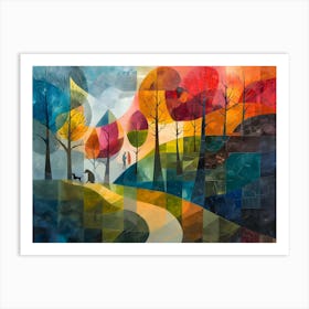 Walk In The Woods, Cubism Art Print