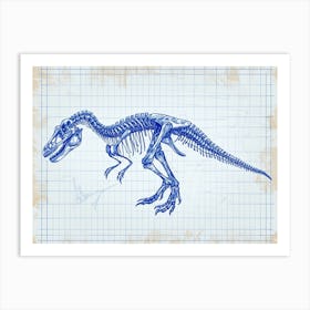 Giganotosaurus Dinosaur Skeleton Blueprint 1 Art Print