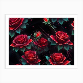 Roses Wallpaper Art Print