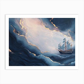 Ship At Sea Art Print