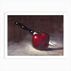 Knife In Apple Art Print